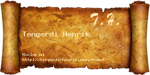 Tengerdi Henrik névjegykártya